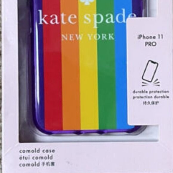 Kate Spade NY Cell Phone Case Rainbow Pride Logo iPhone 11 Pro Max NIB Gift - Picture 1 of 8